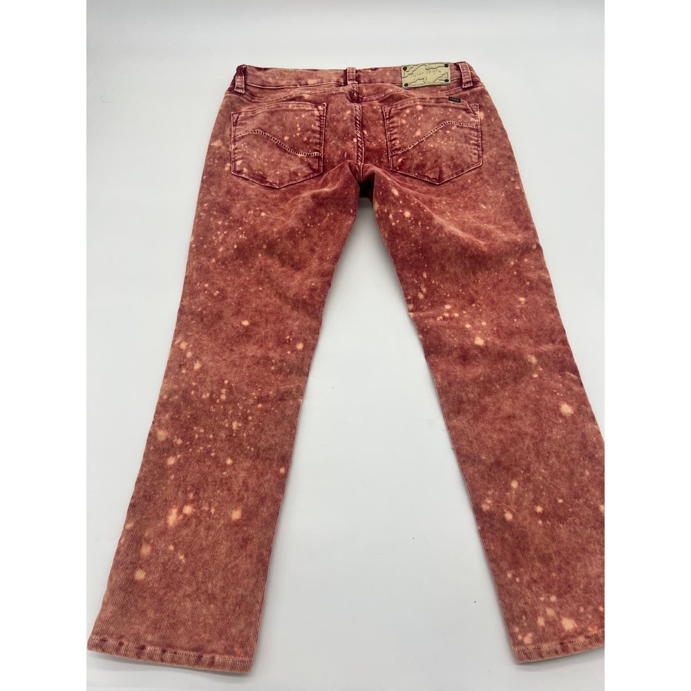 Tyler Skye Red Paint Splatter Corduroy Ankle Pants Size 2 - Picture 6 of 10